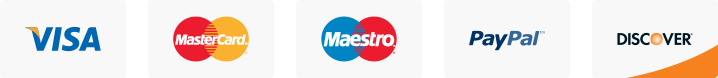 Secure checkout: Visa, MasterCard, American Express, PayPal