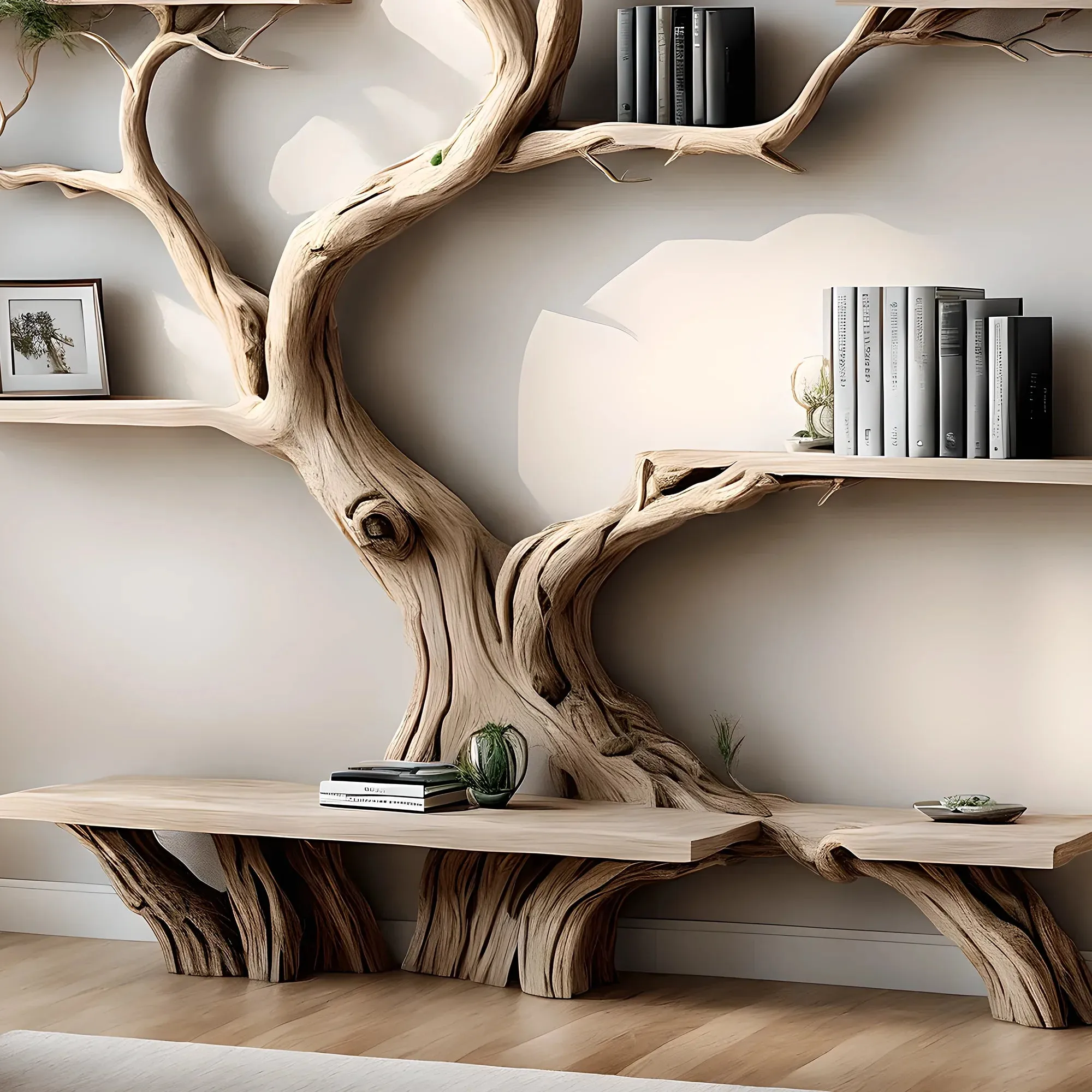 Custom Wooden Tree Bookshelf for Office