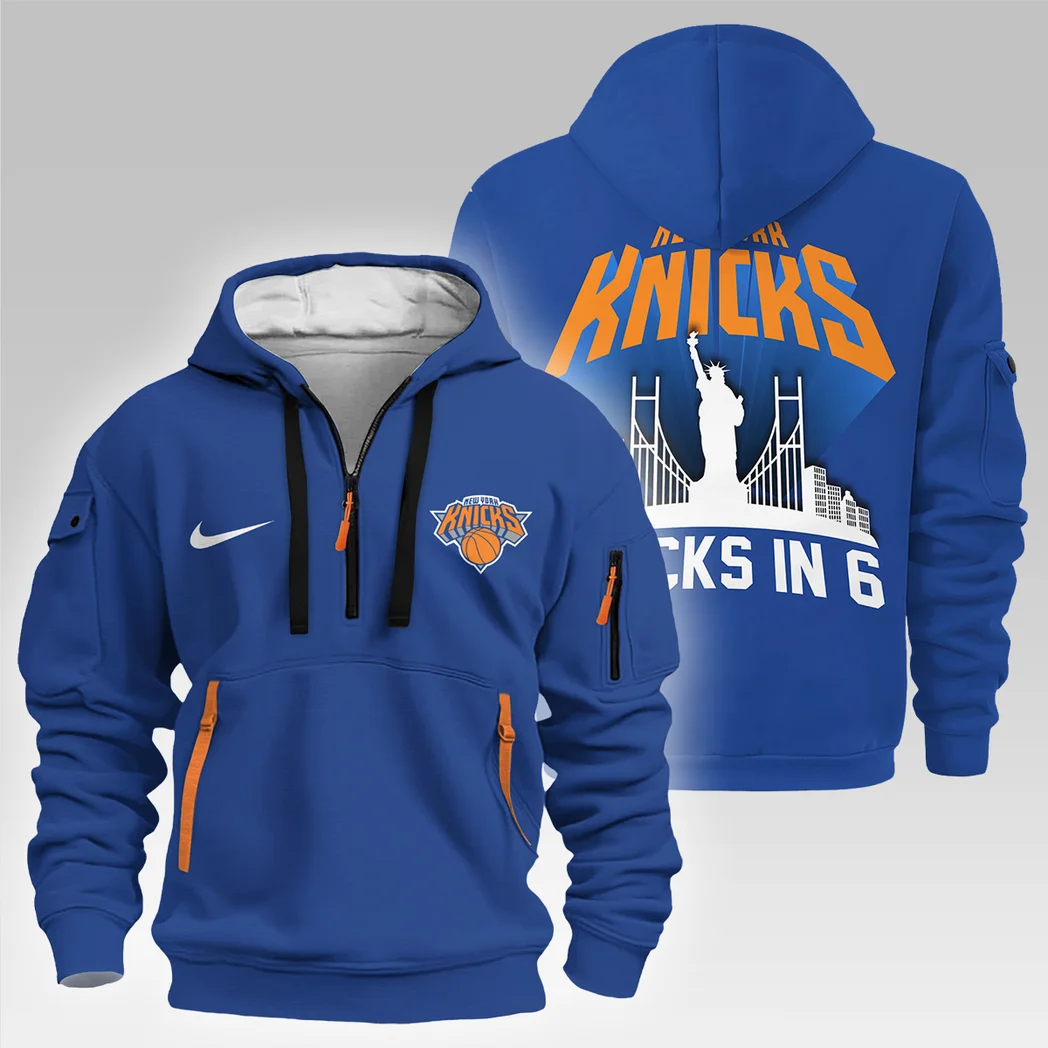 Basketball Hoodie Half Zipper NBA 2025 For Fan Basketball HVN1027KNICKS052825HODZ