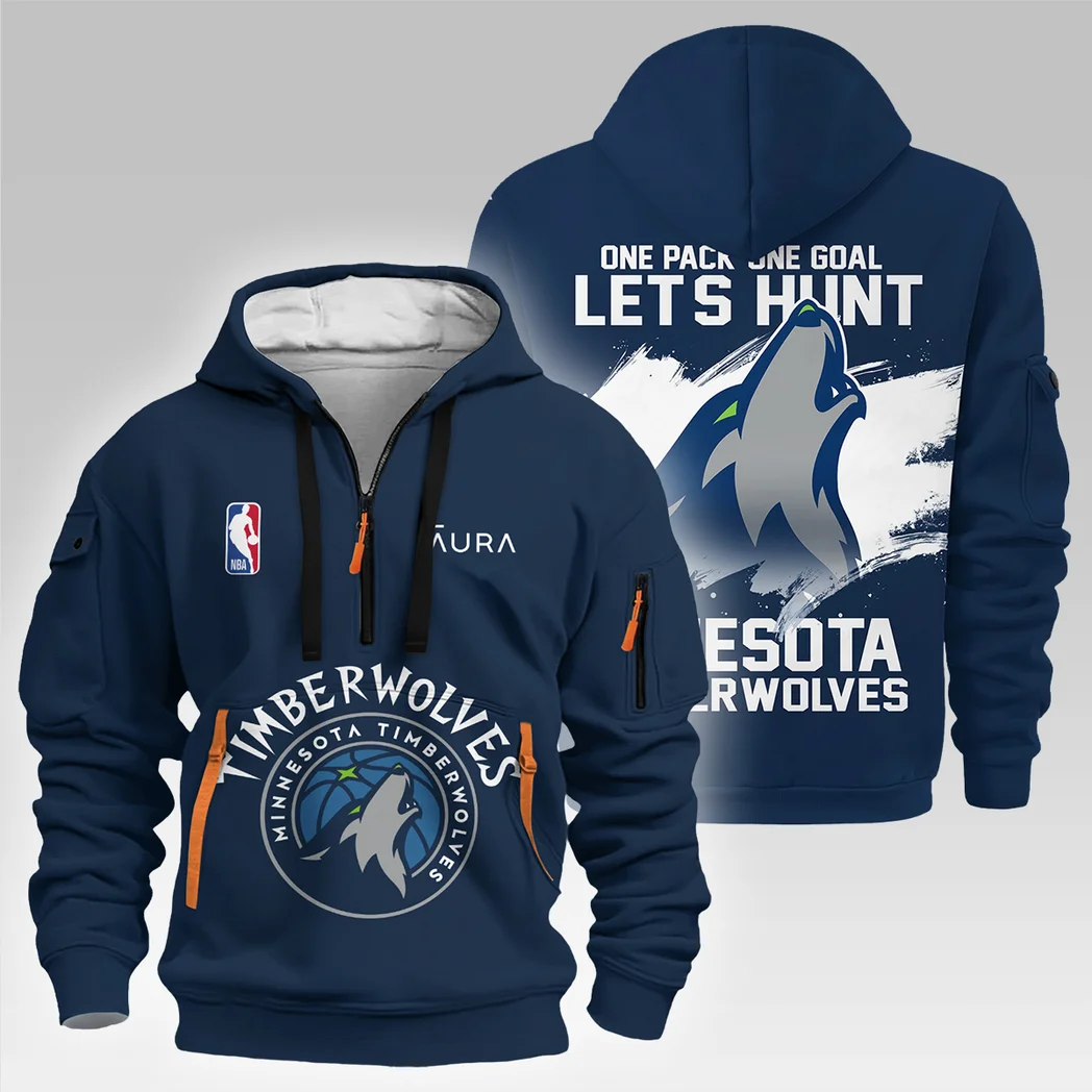 Basketball Hoodie Half Zipper NBA 2025 For Fan Basketball HVN1027WOLVES052825HODZ