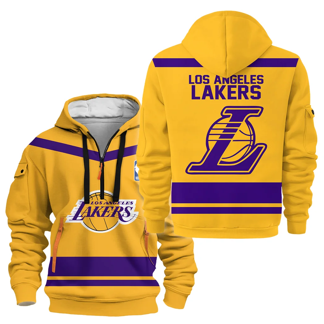Basketball Hoodie Half Zipper NBA 2025 For Fan Basketball HVN1055LAL060725HODZ