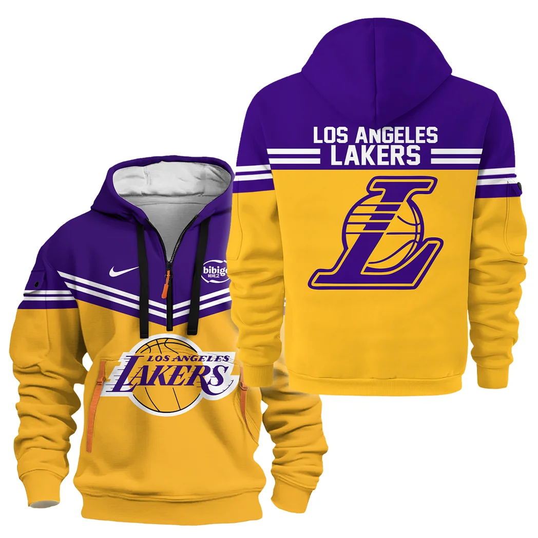 Basketball Hoodie Half Zipper NBA 2025 For Fan Basketball HVN1060LAL061125HODZ