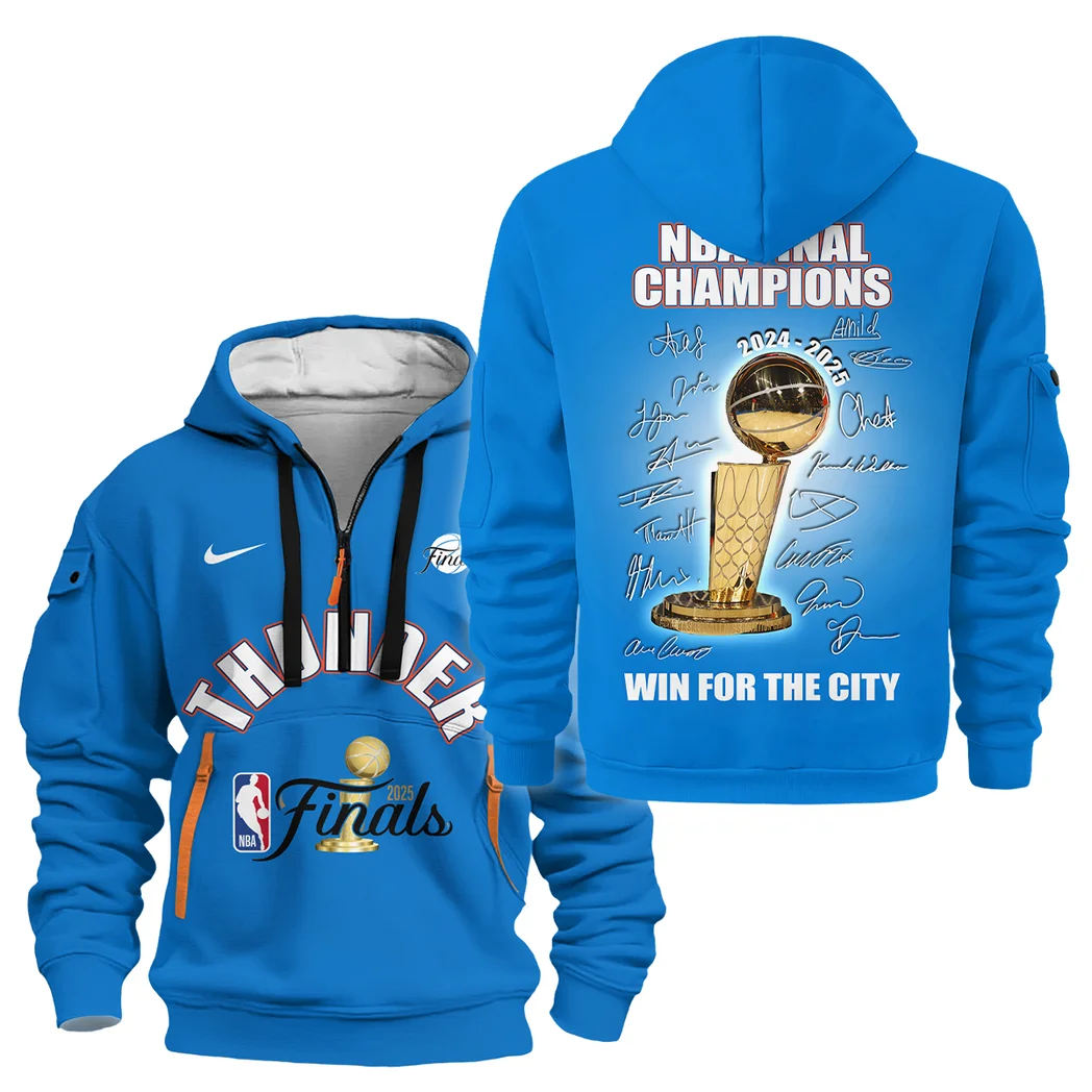 Basketball Hoodie Half Zipper NBA 2025 For Fan Basketball HVN1085OKC062325HODZ