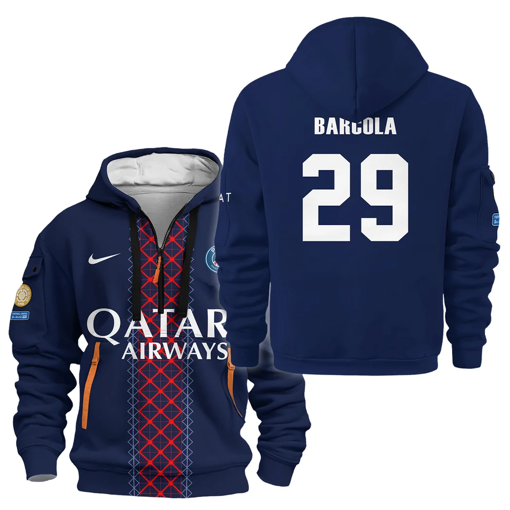 Fans Gift Sport Hoodie Half Zipper For Fan Football HVN1105BB070225HODZ