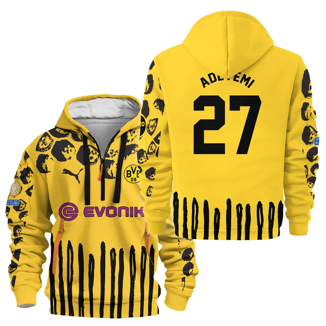 Football Hoodie Half Zipper For Fan HVN1101KA070125HODZ