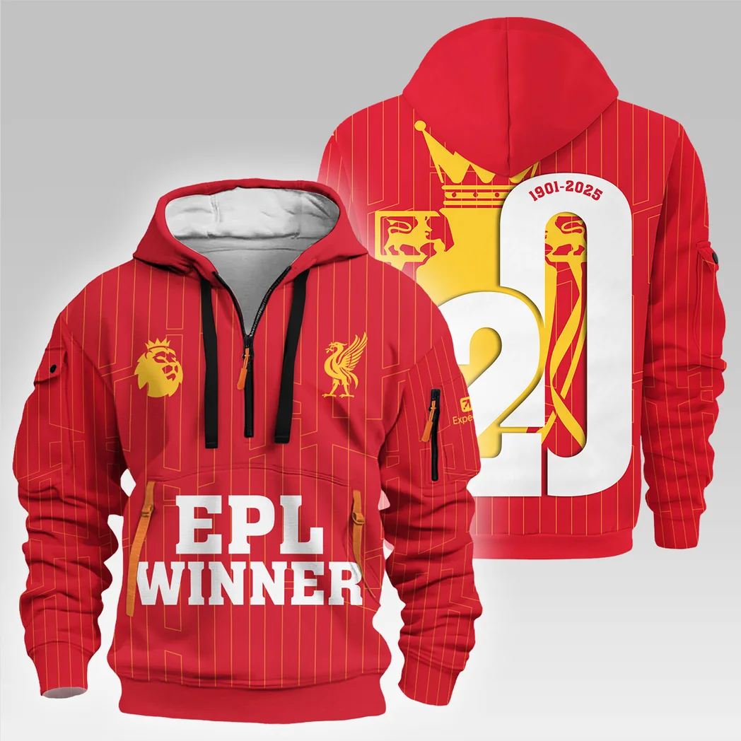 Football Hoodie Half Zipper Premier League 2025 For Fan Football HVN1023EPLCHAMP052725HODZ