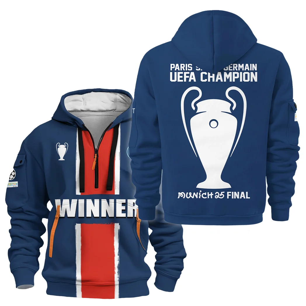 Football Hoodie Half Zipper UEFA Champion 2025 For Fan Football HVN1036C1060225HODZ