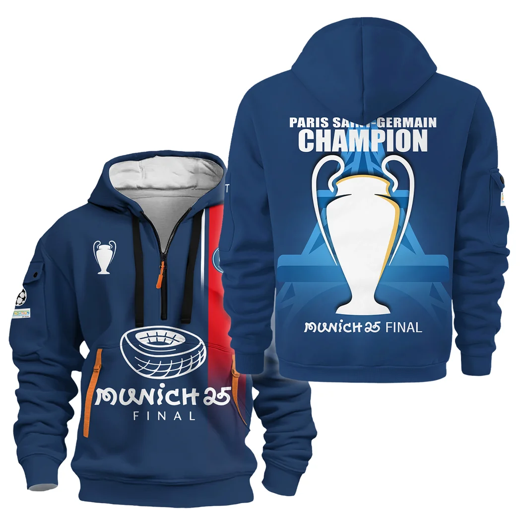 Football Hoodie Half Zipper UEFA Champion 2025 For Fan Football HVN1041C1060325HODZ