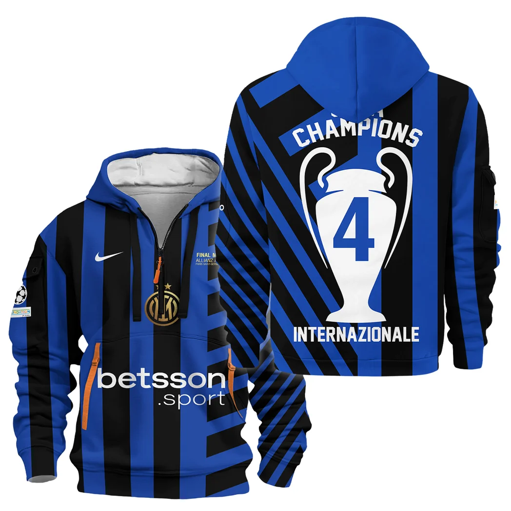Football Hoodie Half Zipper UEFA Champion League 2025 For Fan Football HVN1033INM053125HODZ