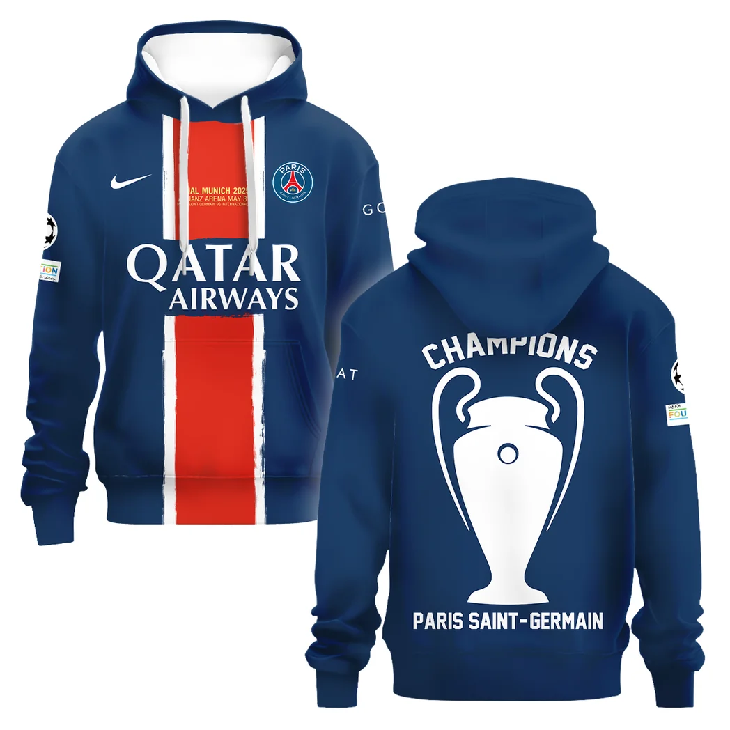 Football Hoodie UEFA Champion League 2025 For Fan Football HVN1033PSG053125HOD