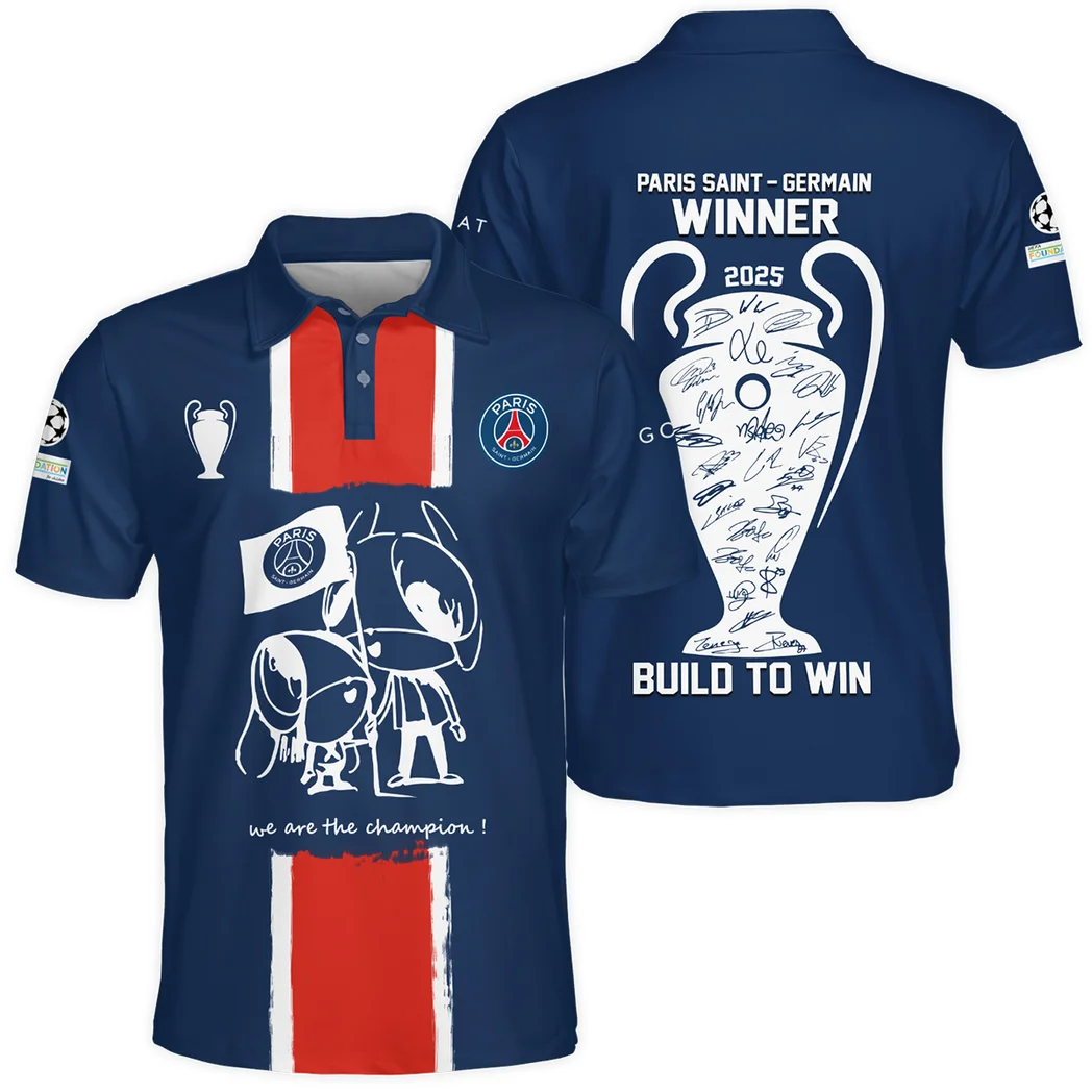 Football Star Polo Shirt UEFA Champion 2025 For Sport Fans HVN1035C1WIN060225POS