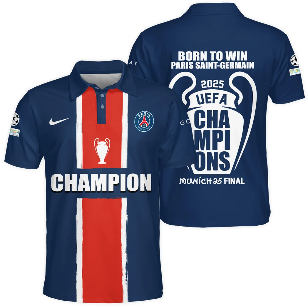 Football Star Polo Shirt UEFA Champion 2025 For Sport Fans HVN1038C1060225POS