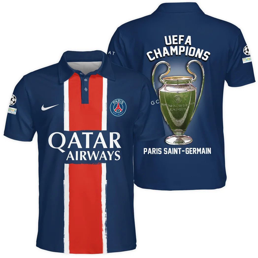 Football Star Polo Shirt UEFA Champion League 2025 For Sport Fans HVN1034PSG053125POS