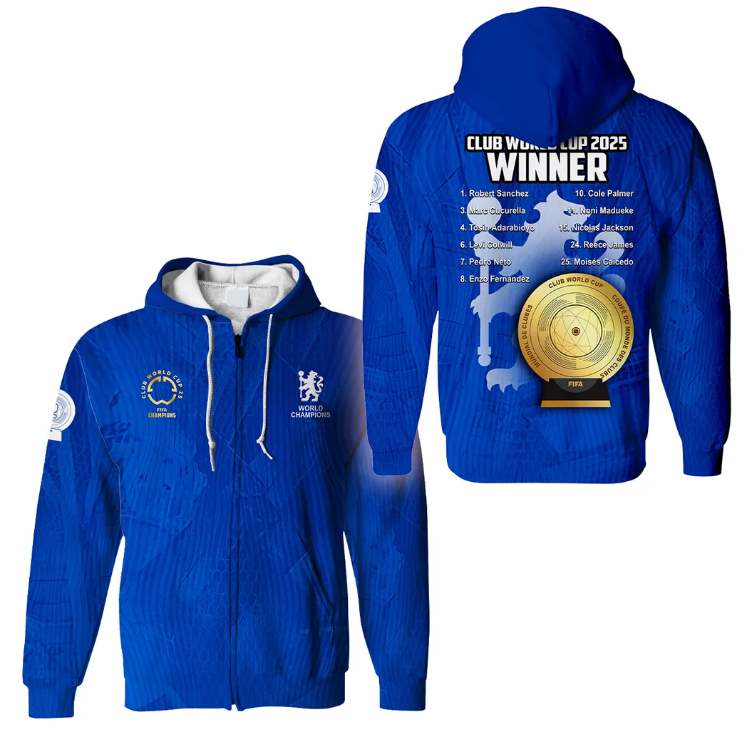 Football Zipper Hoodie Club World Cup 2025 Champions For Fan Football HVN11281128071425ZHD