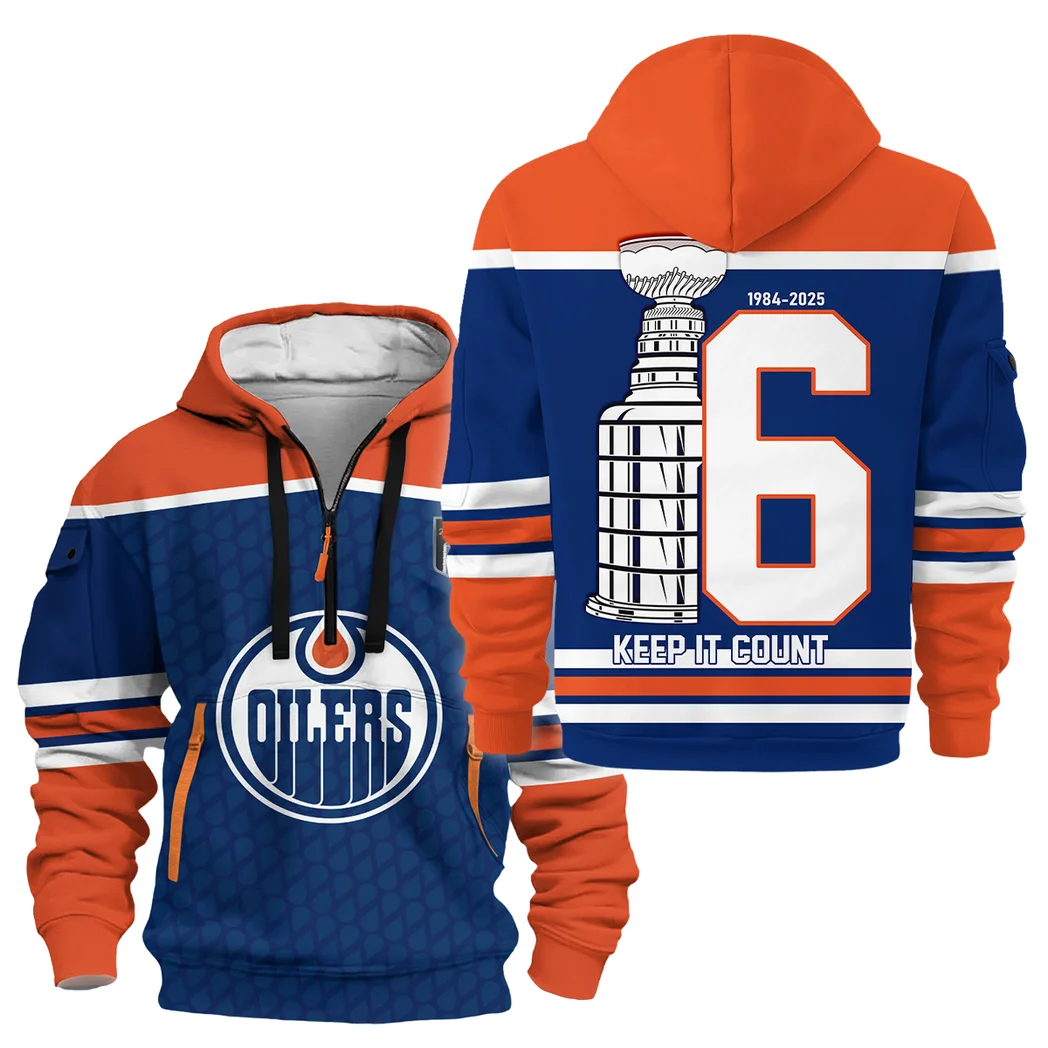 Hockey Hoodie Half Zipper NHL 2025 For Sport Fans HVN1048OILER060525HODZ