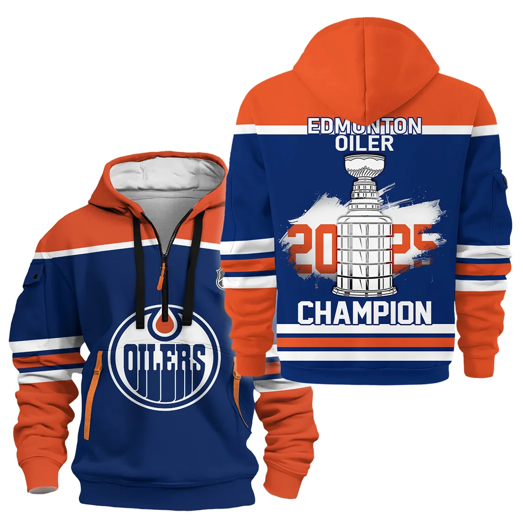 Hockey Hoodie Half Zipper NHL 2025 For Sport Fans HVN1050OILER060525HODZ