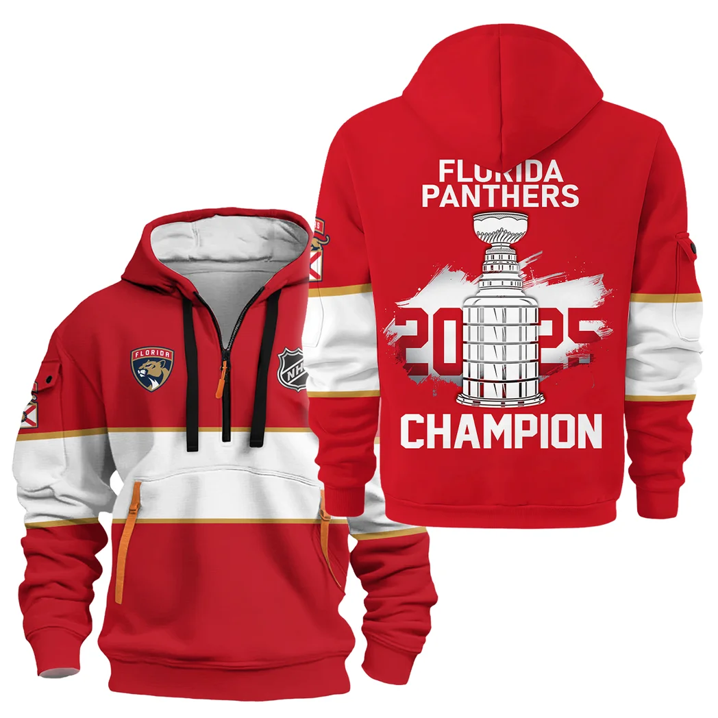 Hockey Hoodie Half Zipper NHL 2025 For Sport Fans HVN1050PANTHER060525HODZ