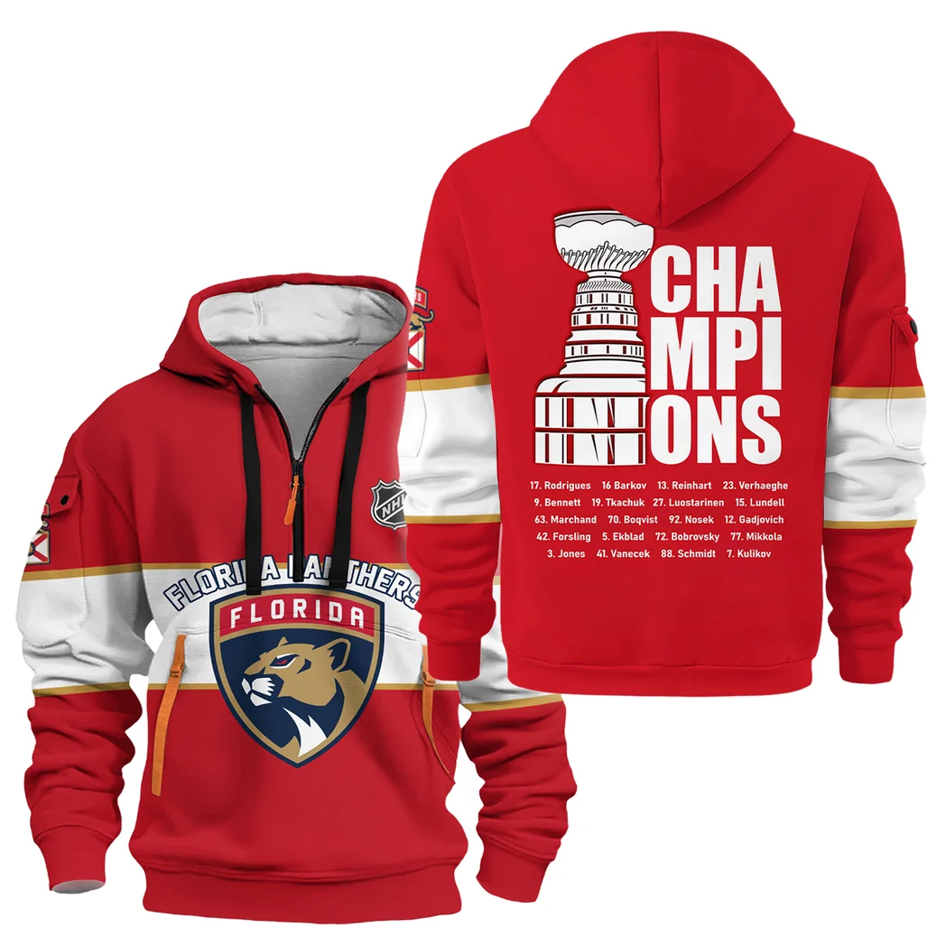 Hockey Hoodie Half Zipper NHL 2025 For Sport Fans HVN1052PNTH060525HODZ