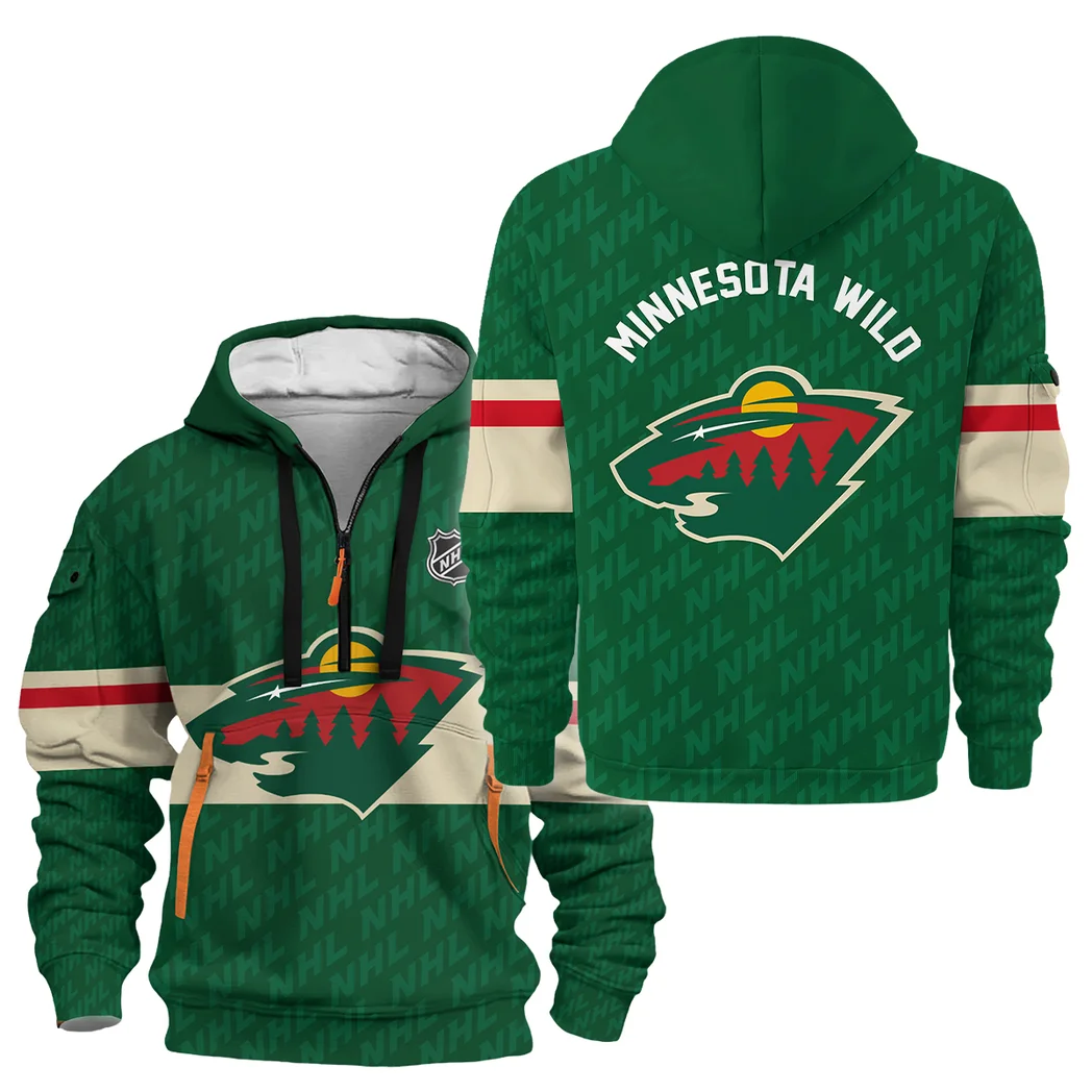 Hockey Hoodie Half Zipper NHL 2025 For Sport Fans HVN1053MIN060625HODZ