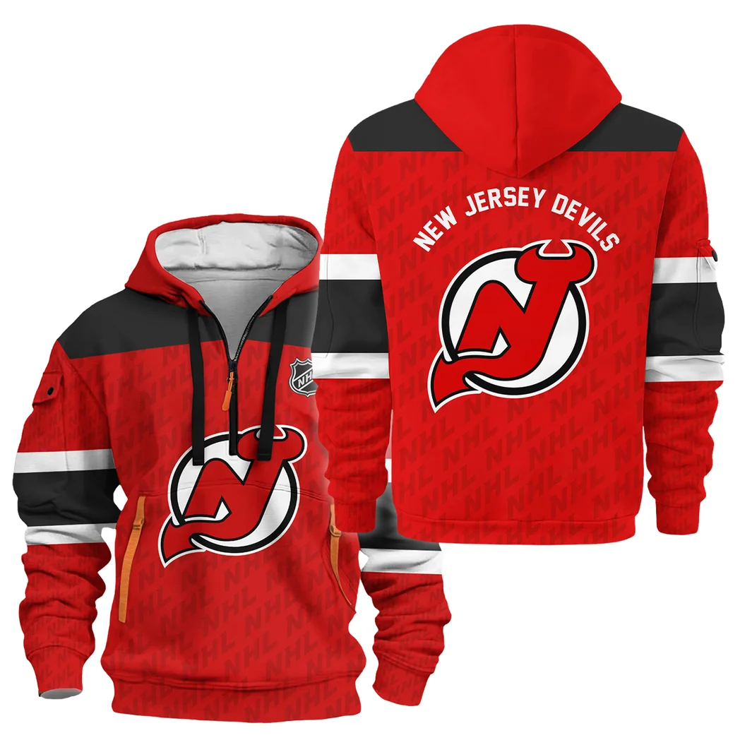 Hockey Hoodie Half Zipper NHL 2025 For Sport Fans HVN1053NJD060625HODZ
