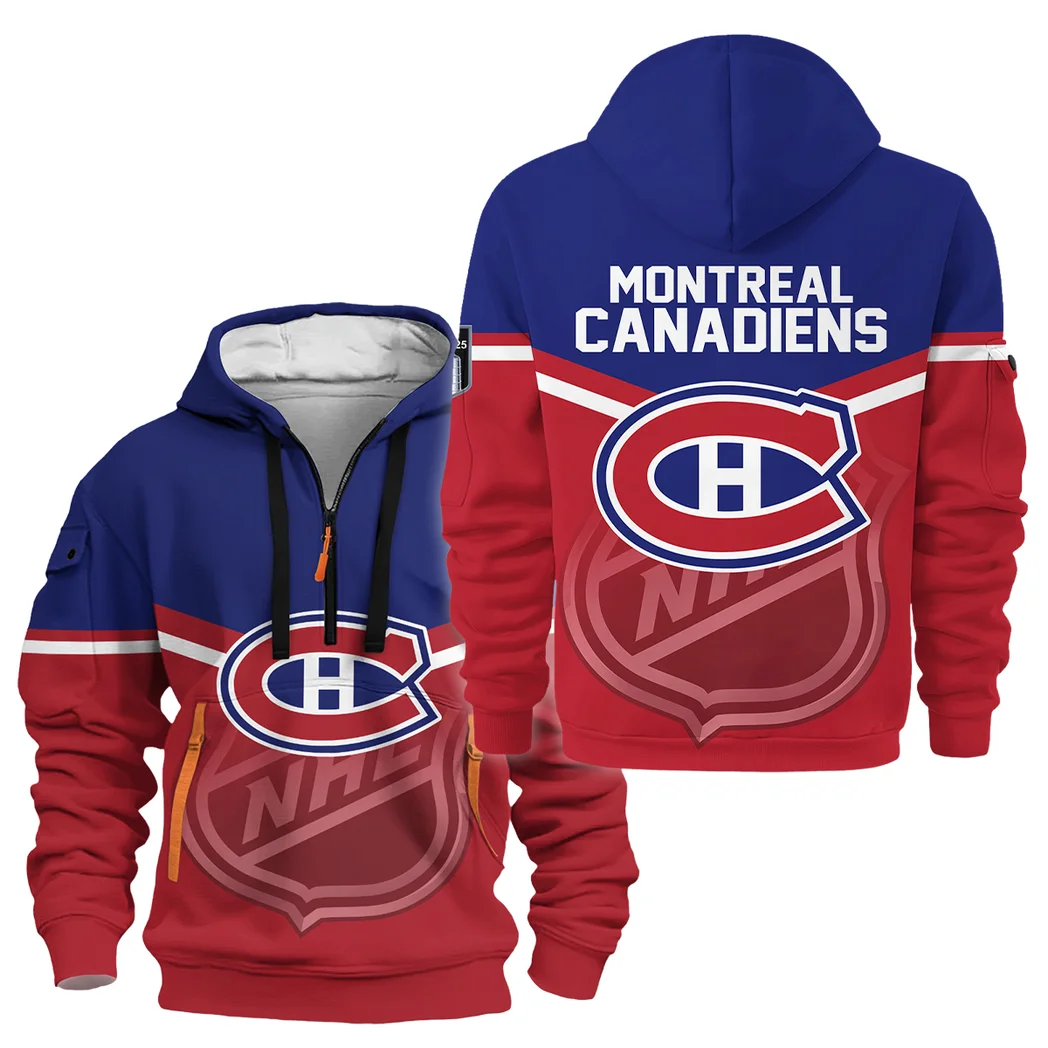 Hockey Hoodie Half Zipper NHL 2025 For Sport Fans HVN1054MTL060625HODZ