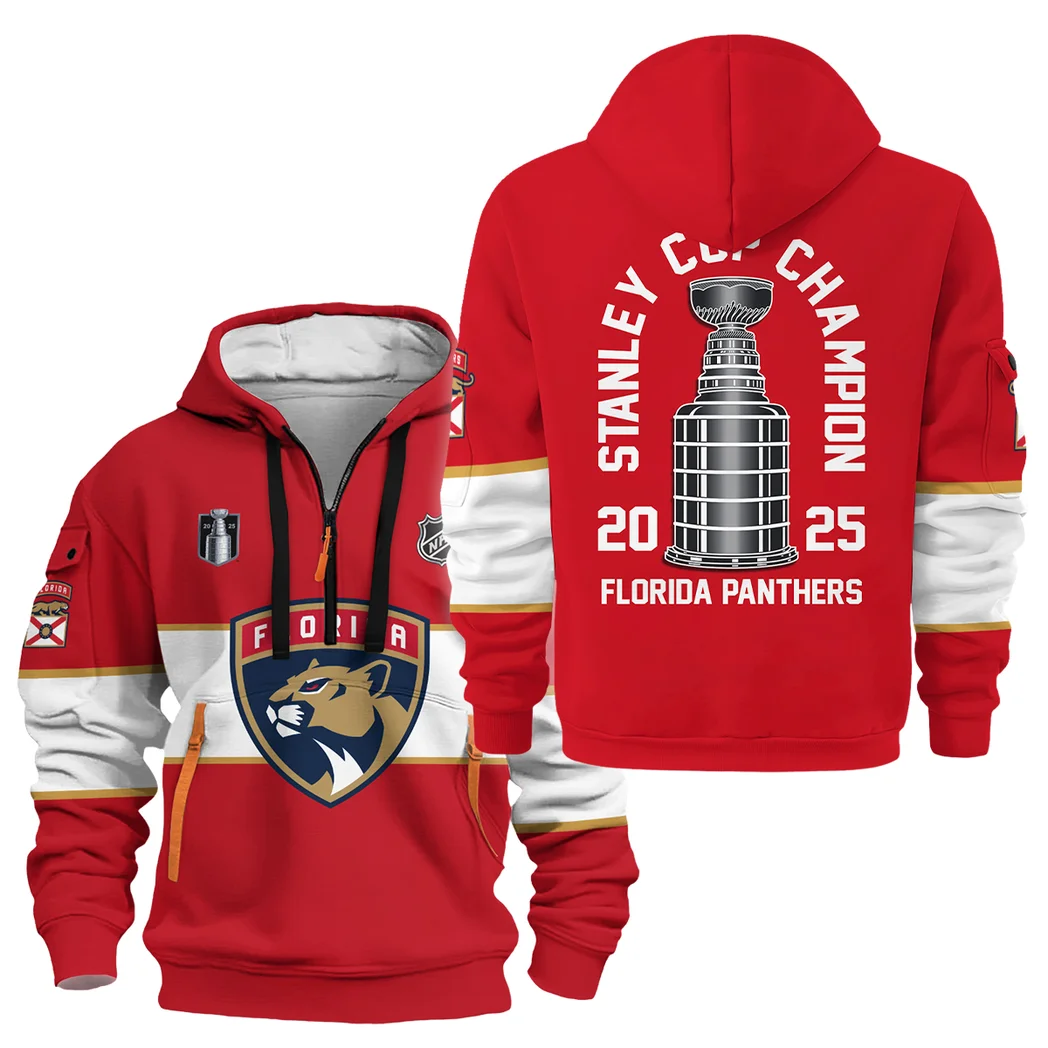 Hockey Hoodie Half Zipper NHL 2025 For Sport Fans HVN1071CHMP061825HODZ