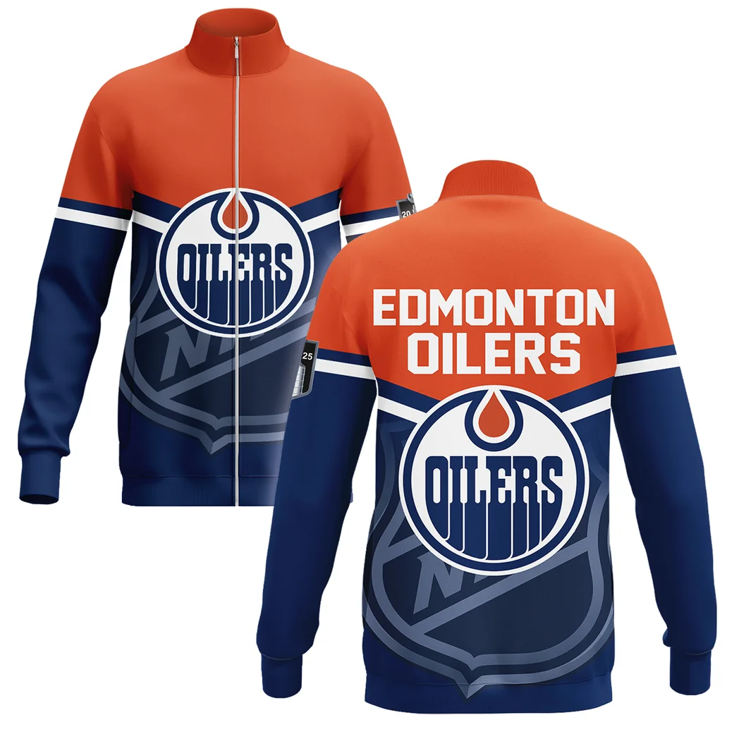 Hockey  Stand Collar Jacket NHL 2025 For Sport Fans  HVN1054EDM060625SCJ