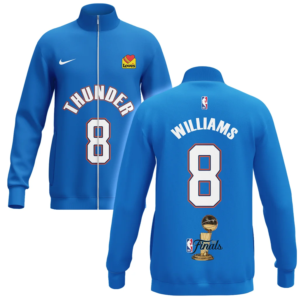 Jaylin Williams Stand Collar Jacket NBA 2025 For Fan Jaylin Williams HVN1087JW062325SCJ