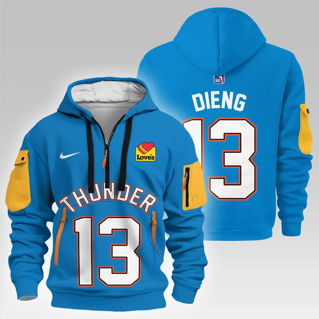 Ousmane Dieng Basketball Hoodie Half Zipper NBA 2025 For Fan Ousmane Dieng HVN1026THDOD052825HODZ