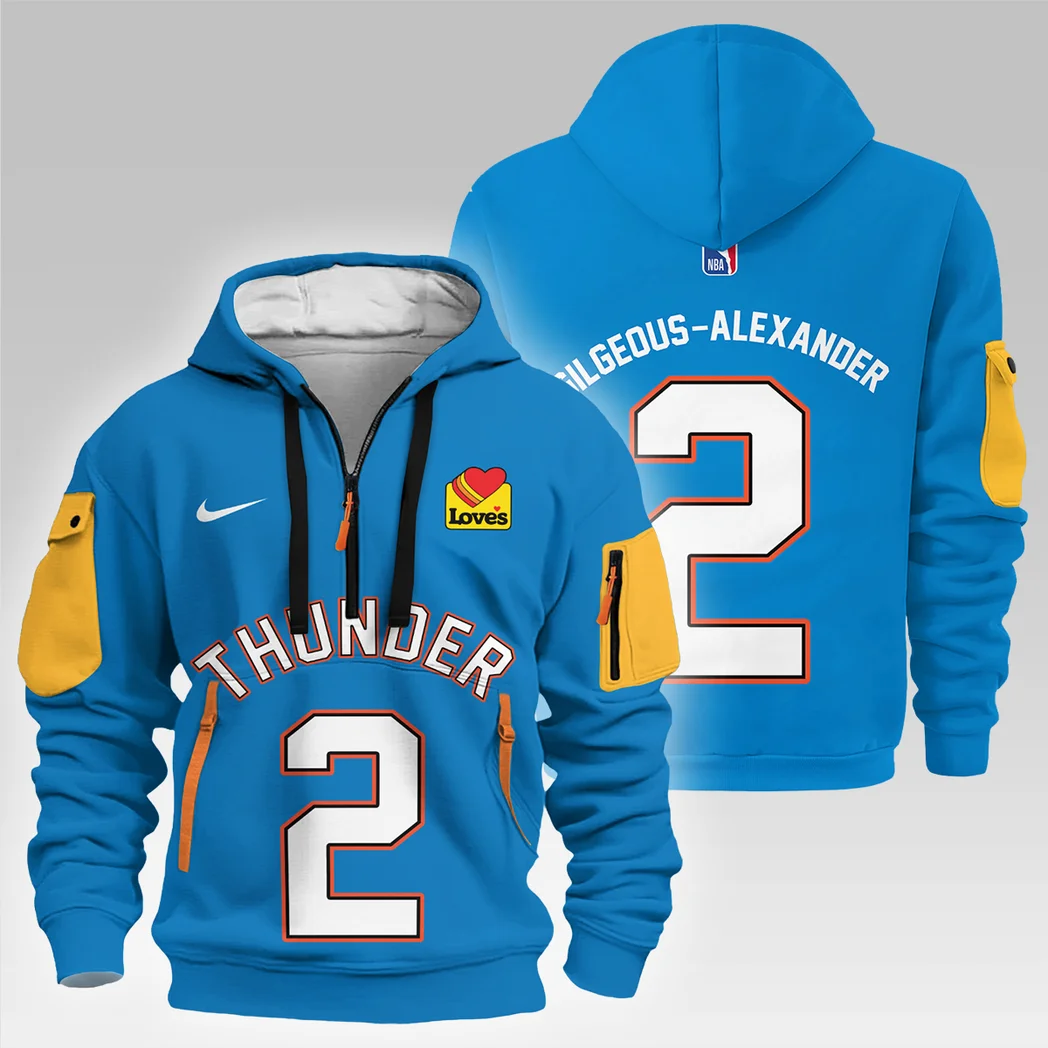 Shai Gilgeous-Alexander Basketball Hoodie Half Zipper NBA 2025 For Fan Shai Gilgeous-Alexander HVN1026THDSGA052825HODZ