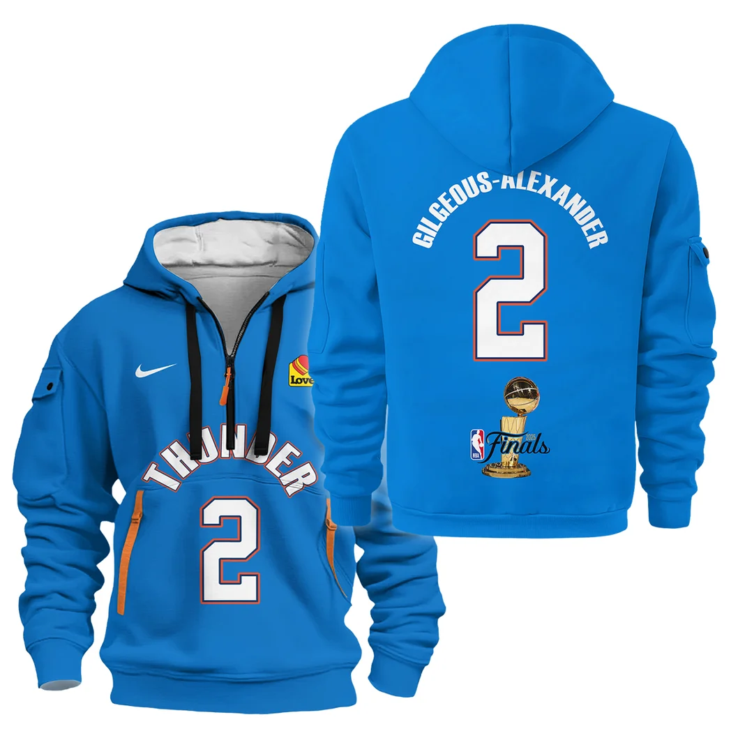 Shai Gilgeous-Alexander Hoodie Half Zipper NBA 2025 For Fan Shai Gilgeous-Alexander HVN1087SGA062325HODZ